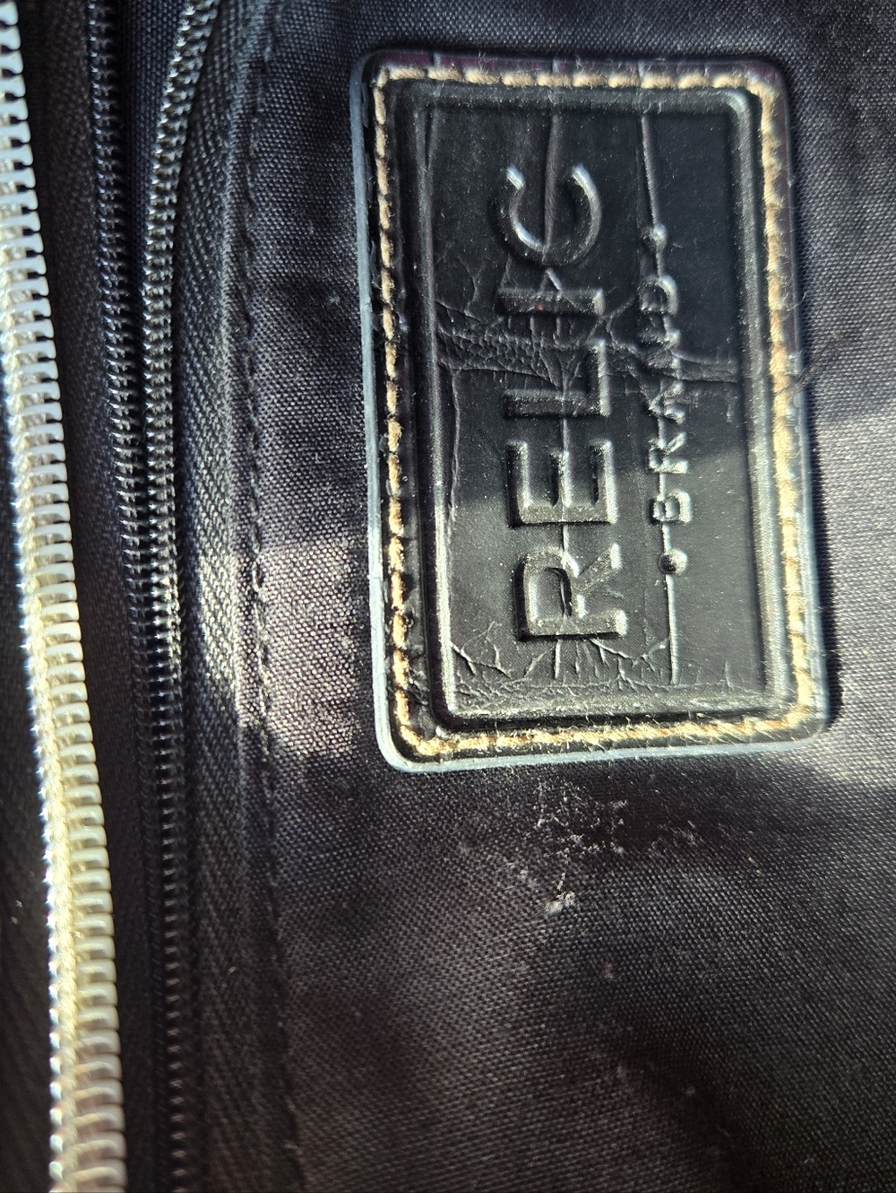 Relic by Fossil | Black Croc-Embossed Triple Zip Crossbody - Picture 9 of 16